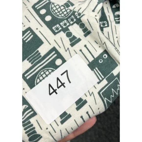 Winter Water Factory One Piece Long Outfit Romper 18m 18 Green Robot USA Organic - Picture 6 of 6